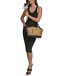 Donna Karan New York Chiffon Metallic Canvas Satchel Bag