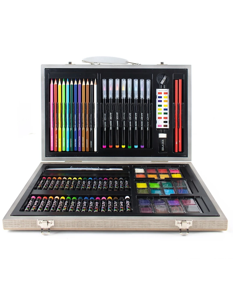 Art 101 Watercolor Draw Sketch Wood Art Set, 88 Pieces