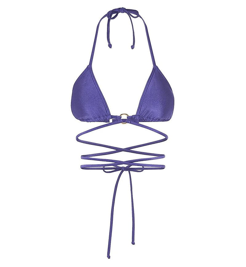 Lscn by Lascana Women's Shimmer Strappy Triangle Bikini Swimsuit Top Bra Sizing