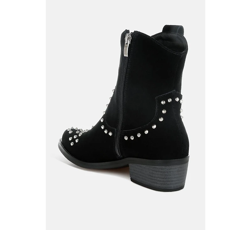 Hira Studs Embellished Cowboy Boots Women