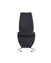 Faux Leather Dining Chairs Set of 2 Upholstered Parsons Style for Home or Office