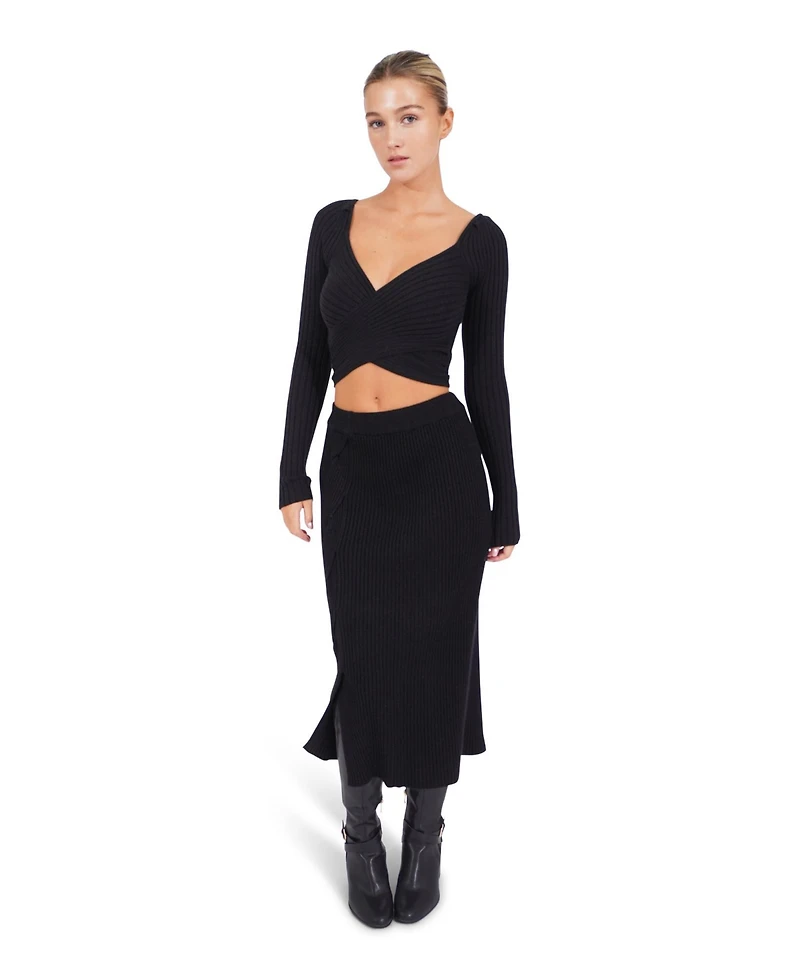 Belle & Bloom Women's All My Life Knit Midi Skirt