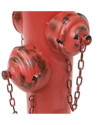 Metal Fire Hydrant Outdoor Garden Statue Decor with Red Finish
