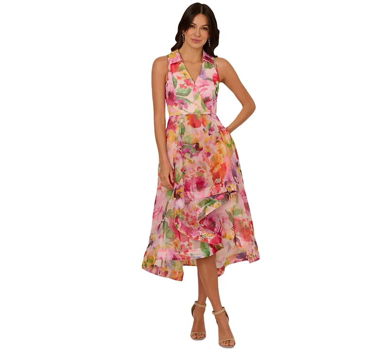 Adrianna Papell Women's Floral-Print High-Low Dress
