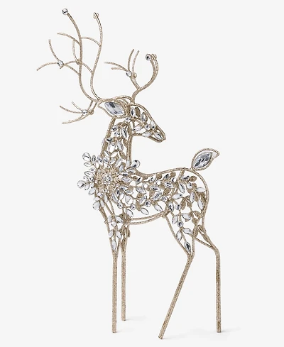 Holiday Lane Opulence Iron and Gem Deer Figurine, Macy's Exclusive