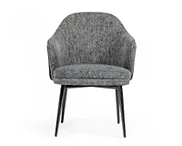 Upholstered Fabric and Faux Leather Wing Back Dining Arm Chair