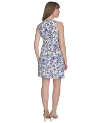 Tommy Hilfiger Petite Printed Hopsack Sleeveless Dress