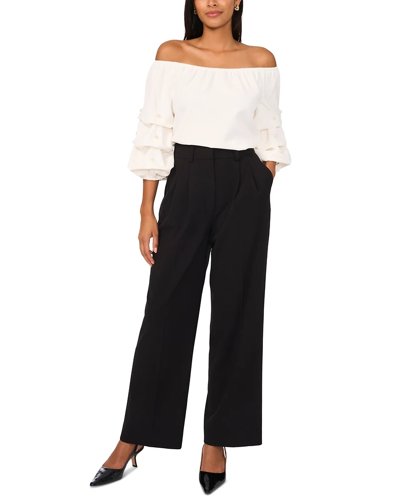 Msk Women's Off-The-Shoulder Embellished-Sleeve Top