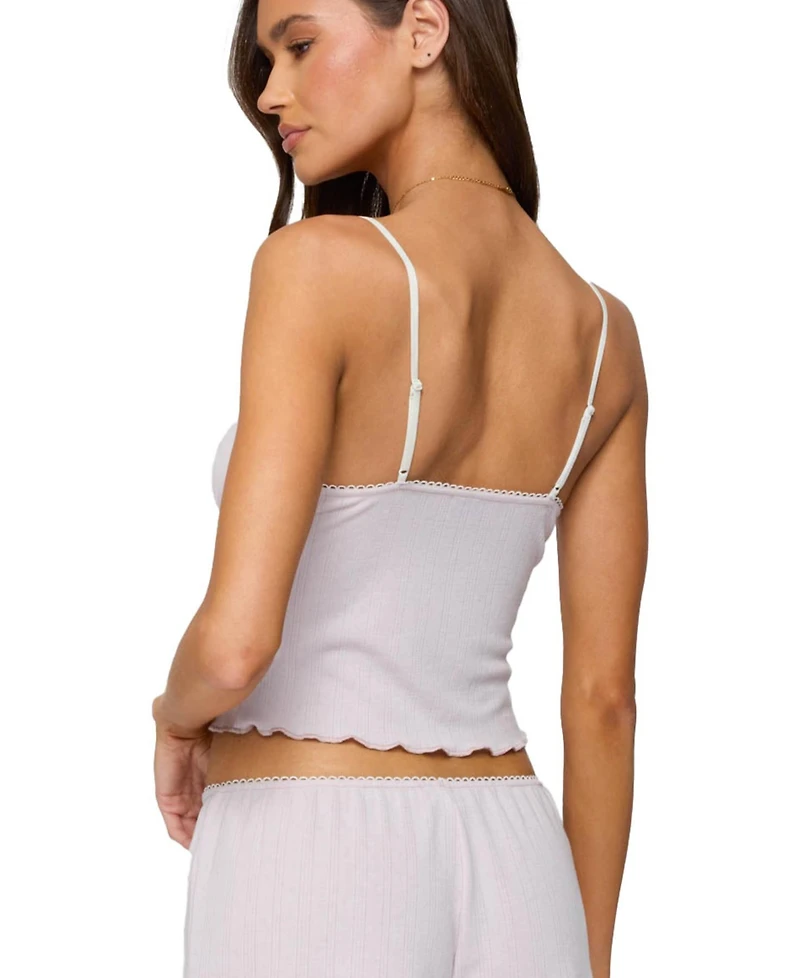 Edikted Women's Sephi Lacey Pointelle Tank Top
