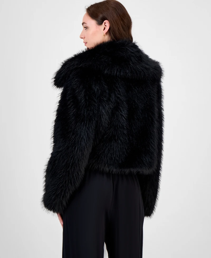 Maralyn & Me Juniors' Cropped Faux-Fur Coat