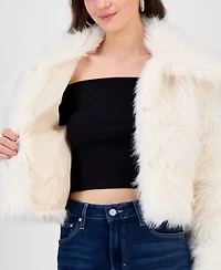 Maralyn & Me Juniors' Cropped Faux-Fur Coat