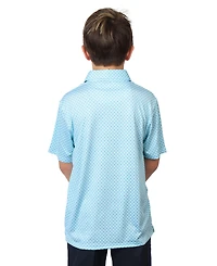 Tailorbyrd Boys Seafoam Geo Floral Performance Polo Shirt by