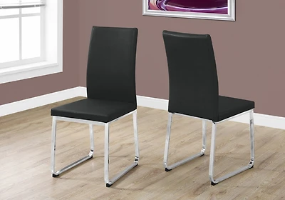 Set of Two Upholstered Faux Leather Dining Chairs for Stylish Home Decor