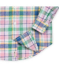 Hope & Henry Boys' Linen Long Sleeve Button Down Shirt - Kids