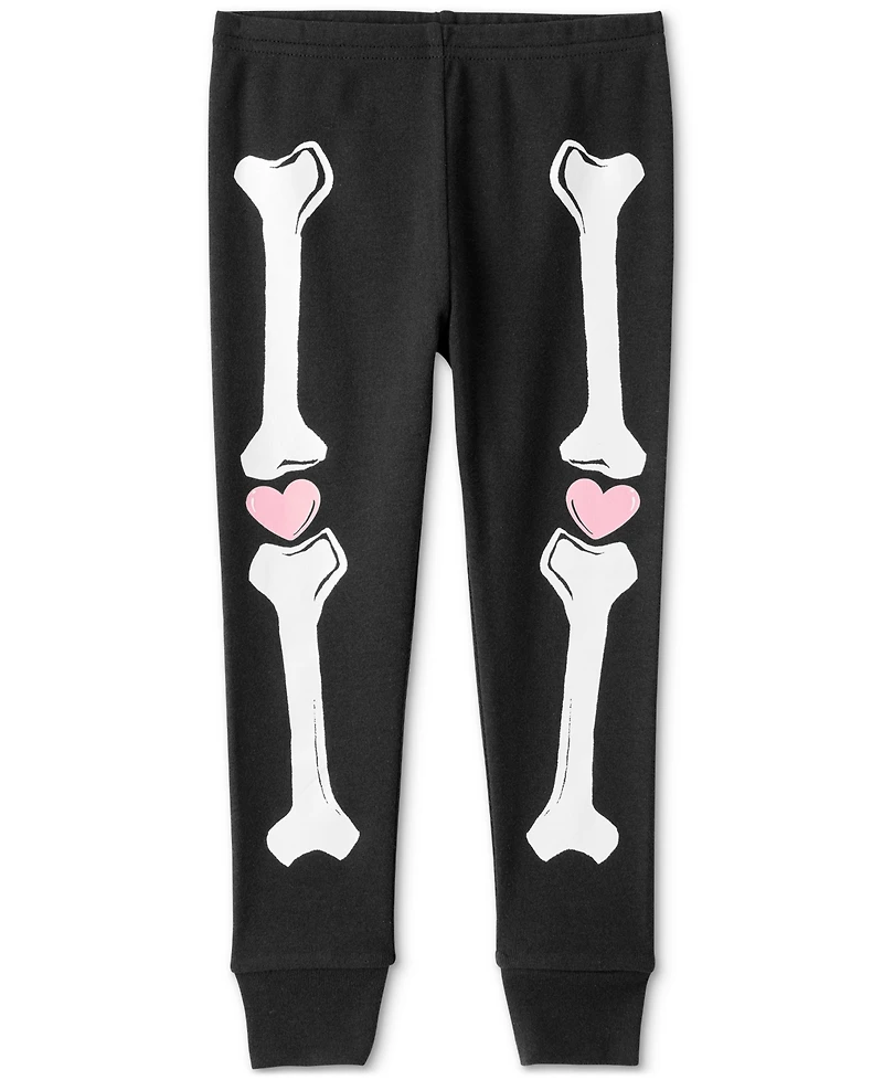 Carter's Toddler Girls Glow-in-The-Dark Skeleton Pajamas, 2 Piece Set