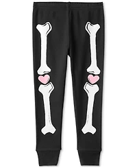 Carter's Toddler Girls Glow-in-The-Dark Skeleton Pajamas, 2 Piece Set