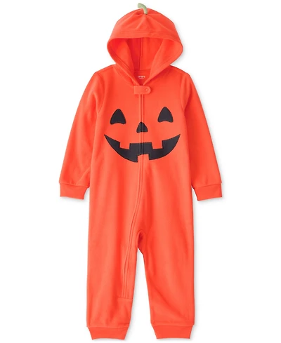 Carter's Toddler Boys Halloween Jack O Lantern Hooded Zip Up Jumpsuit
