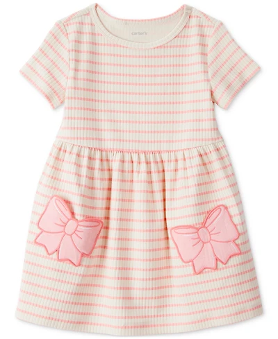 Carter's Toddler Girls Bows Striped Short-Sleeve Dress
