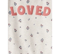 Carter's Toddler Girls 2-Pc. "Loved" Pullover Sweatshirt & Pants Set