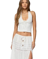 Edikted Women's Greer Tie Front Halter Top