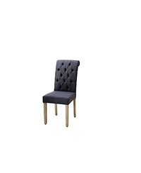 Tufted Linen Dining Parsons Chairs Set of Two for Stylish Home Dining Seating