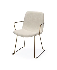 Soft Upholstered Fabric Dining Arm Chair for Comfort and Style