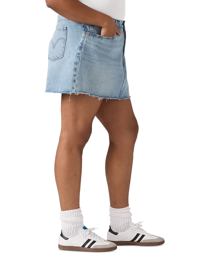 Levi's Plus Cotton Iconic 501 Mid-Rise Denim Skirt