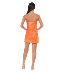 Bebe Women's Satin Bias Mini Dress
