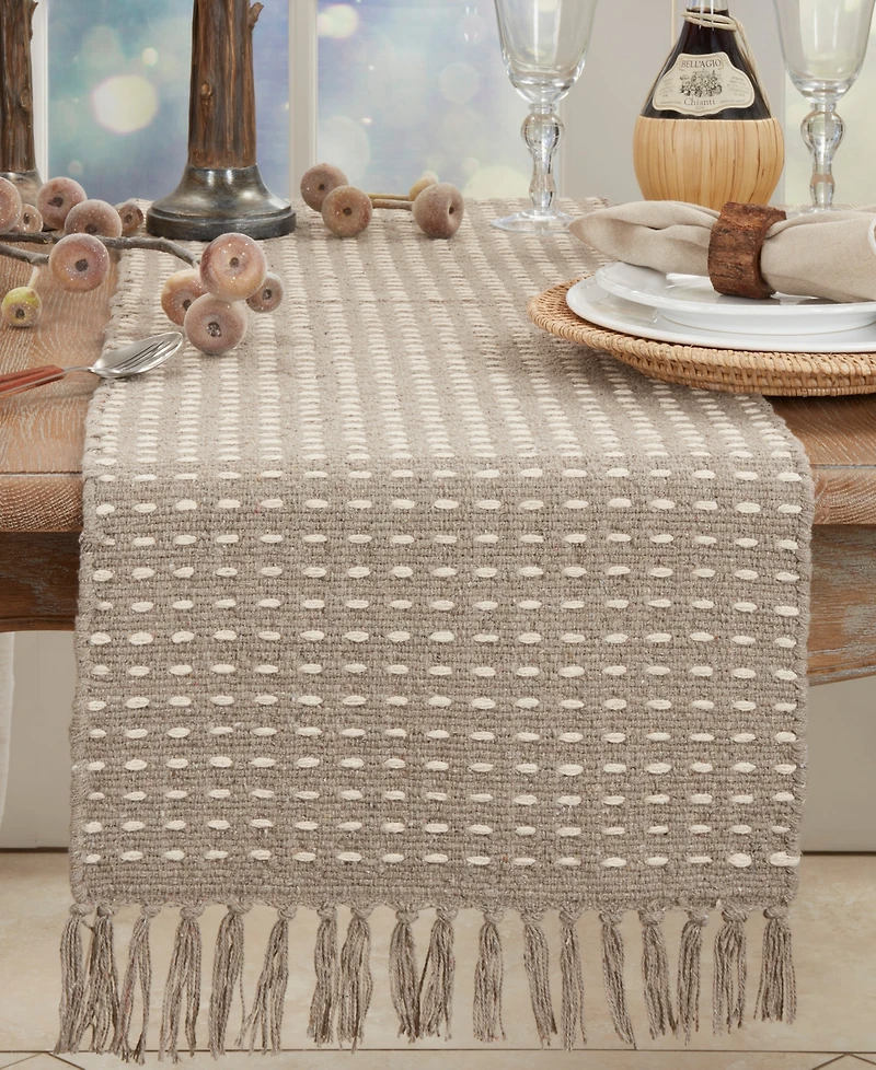 Saro Lifestyle Dashed Woven Table Runner