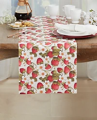 Saro Lifestyle Breezy Juicy Strawberry Table Runner, 14" x 72"