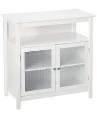 Kings Brand Furniture 2-Door Sideboard Buffet Storage Cabinet for Dining Room, Kitchen Accent Cabinet (White