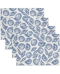 Saro Lifestyle Seaside Sea Shells Cotton Placemats, 14" x 20"