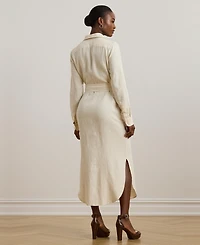 Lauren Ralph Women's Belted Linen Shirtdress