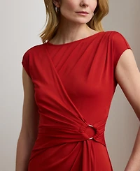 Lauren Ralph Women's Ring-Trim Jersey Cap-Sleeve Dress