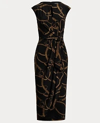 Lauren Ralph Women's Belting-Print Jersey Tie-Front Dress