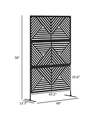 Outsunny Metal Outdoor Privacy Screen Divider Trellis Rhombus