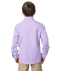 Tailorbyrd Big Boys Signature Gingham Long Sleeve Shirt
