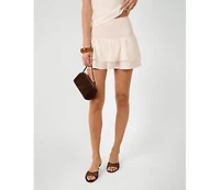 WeWoreWhat Women's Smocked Ruffle Mini Skirt