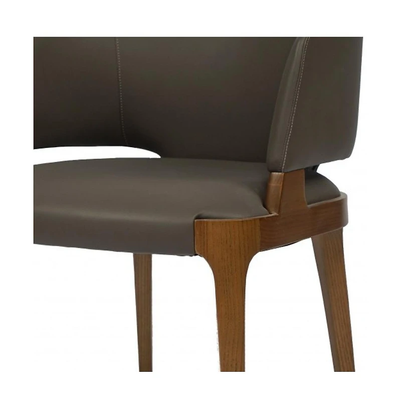 Upholstered Faux Leather Wing Back Dining Arm Chair