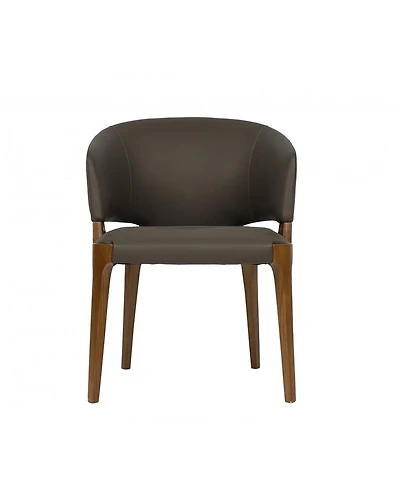 Upholstered Faux Leather Wing Back Dining Arm Chair