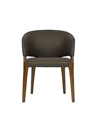 Upholstered Faux Leather Wing Back Dining Arm Chair
