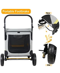 Bingopaw 4 Wheel Foldable Large Capacity Pet Travel Stroller
