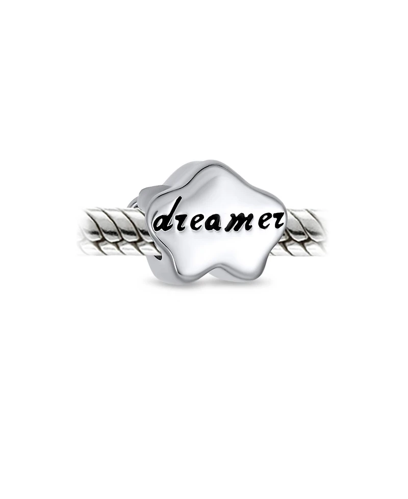 Bling Jewelry Hopes & Dreams Cloud Charm Bead in Oxidized Sterling Silver for European Bracelet