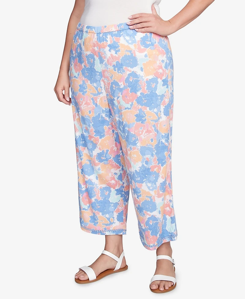 Ruby Rd. Plus Floral Print Soft Capri Pants