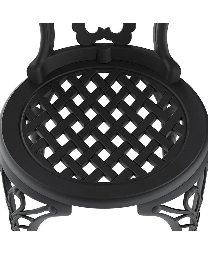 Streamdale Cast Aluminum Patio Dining Chair 2PCS With Black Frame