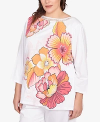 Ruby Rd. Plus Floral Pop Knit Top