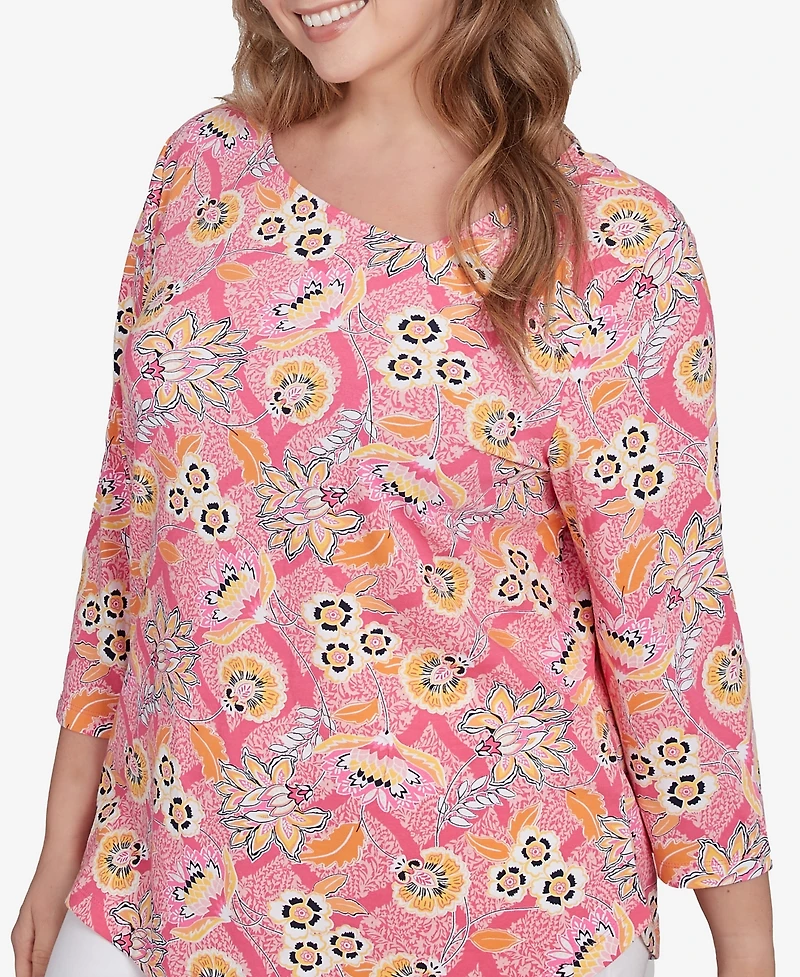 Ruby Rd. Plus Floral Knit Top