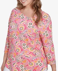 Ruby Rd. Plus Floral Knit Top