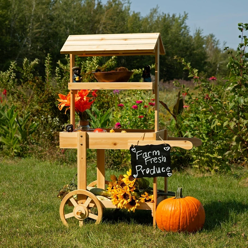 Country Market Flower Cart Display Stand - 49.25” H