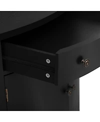 Streamdale Curved Wood Storage Cabinet with Adjustable Shelves